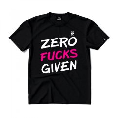 Triko Zero Fucks Given black purple neon