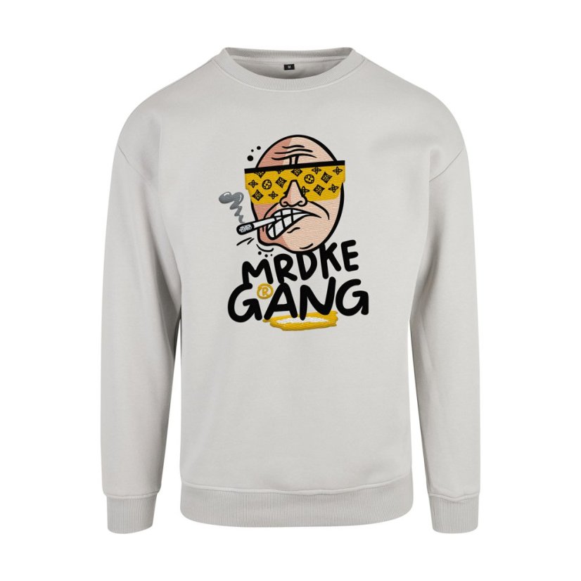 Mikina Mrdke Gang grey gold / výšivka - Velikost: 4XL