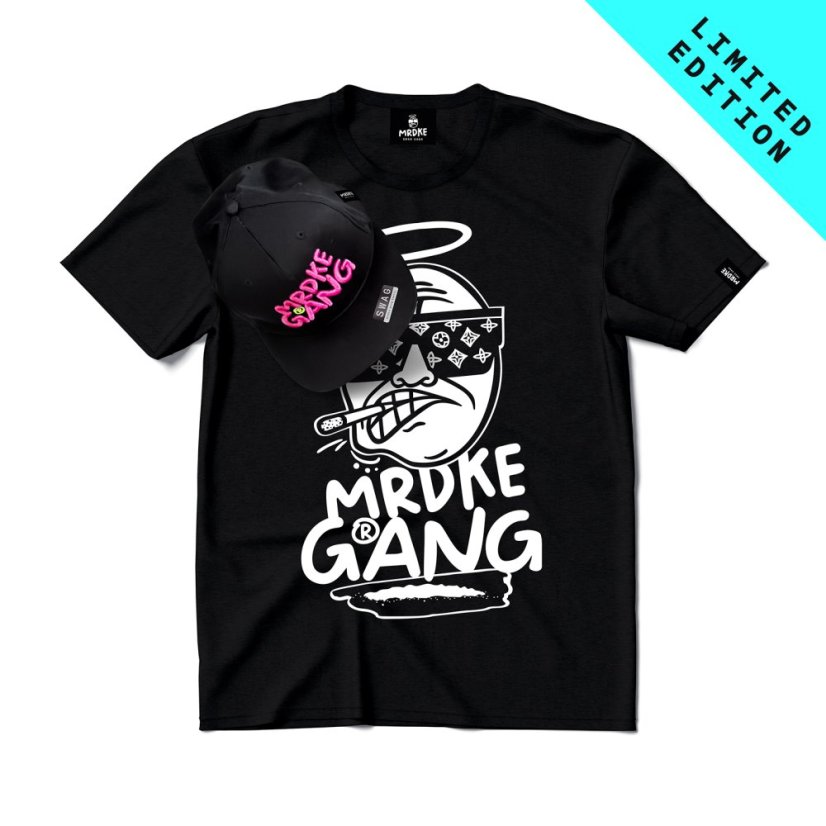 Triko Mrdke Gang black snapback black purpur LIMITED EDITION - Velikost: L
