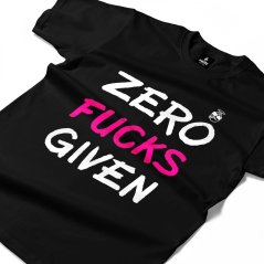 Triko Zero Fucks Given black purple neon