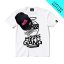 Triko Mrdke Gang white snapback black purple LIMITED EDITION - Velikost: XXL