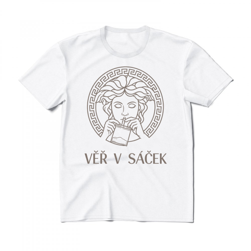 Triko VĚŘ V SÁČEK white
