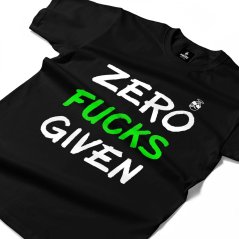 Triko Zero Fucks Given black green neon