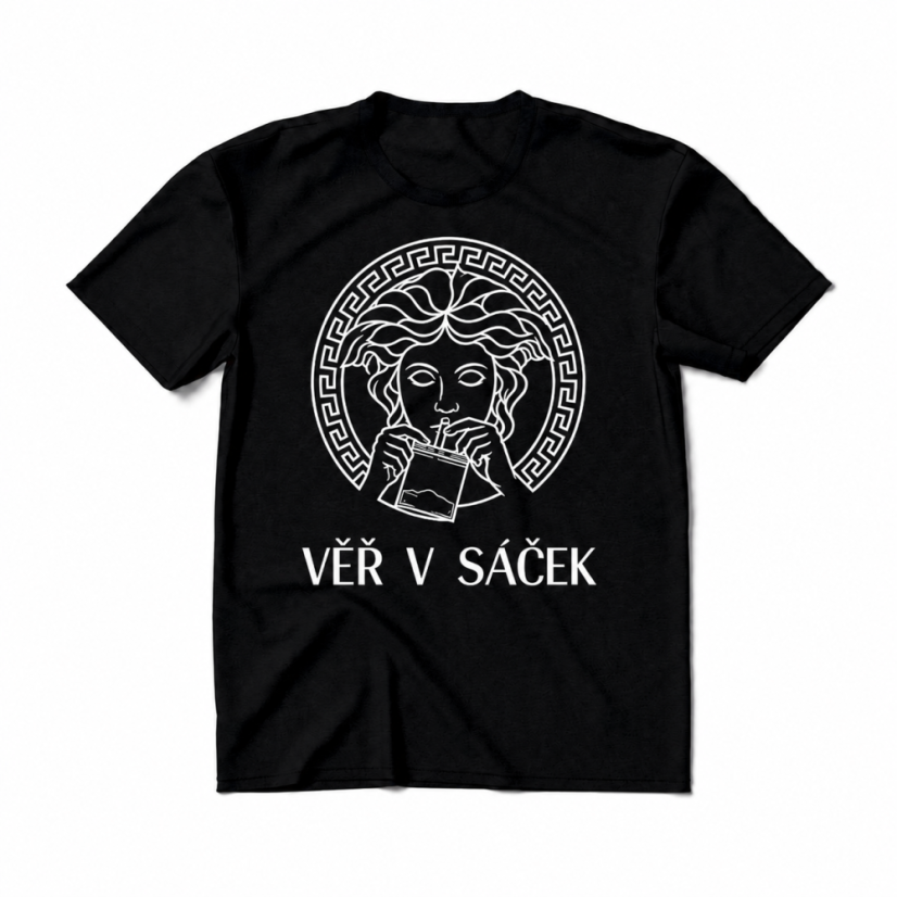 Triko VĚŘ V SÁČEK black