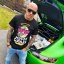Triko Mrdke Gang black purple neon - Velikost: XL