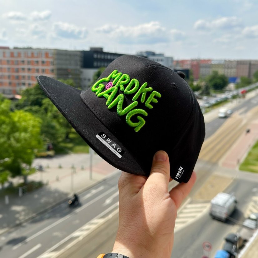 Snapback Mrdke Gang black green neon - Velikost: UNI