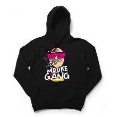 Mikina s kapucí Mrdke Gang black purple neon