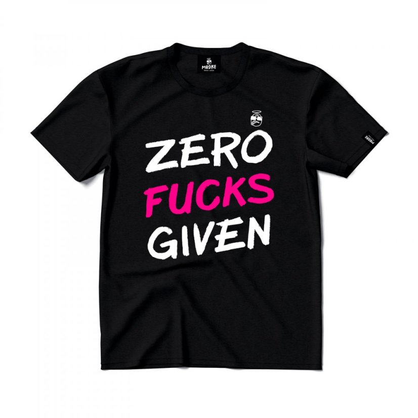 Triko Zero Fucks Given black purple neon - Velikost: XXL