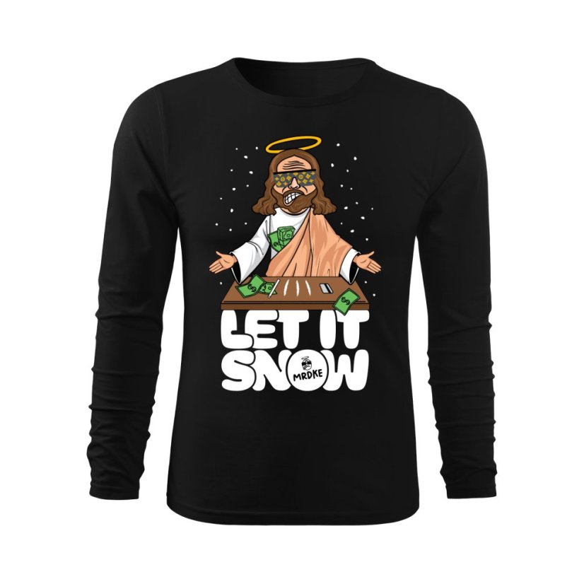 Vánoční Večírek Starter Pack (Tričko Let It Snow + MRDKE Card) - Barva: ČERNÁ, Velikost: XXL, Rukáv: Krátký rukáv