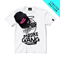 Triko Mrdke Gang white snapback black purple LIMITED EDITION