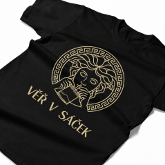 Triko VĚŘ V SÁČEK GOLD - black