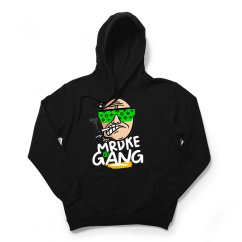 Mikina s kapucí Mrdke Gang black green neon