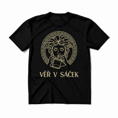 Triko VĚŘ V SÁČEK GOLD - black
