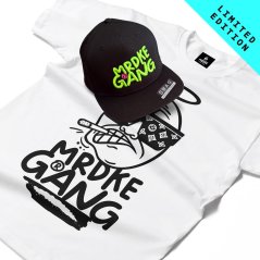 Triko Mrdke Gang white snapback black green LIMITED EDITION