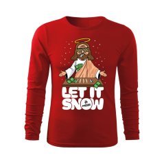 Triko s dlouhými rukávy let it snow red
