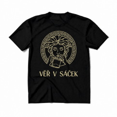 Triko VĚŘ V SÁČEK GOLD - black