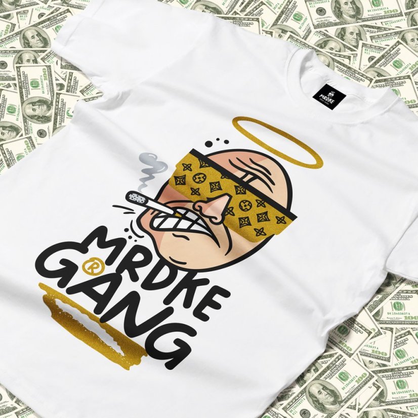 Triko Mrdke Gang white gold - Velikost: XL