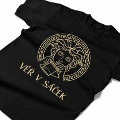 Triko VĚŘ V SÁČEK GOLD - black