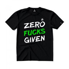 Triko Zero Fucks Given black green neon