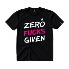 Triko Zero Fucks Given black purple neon