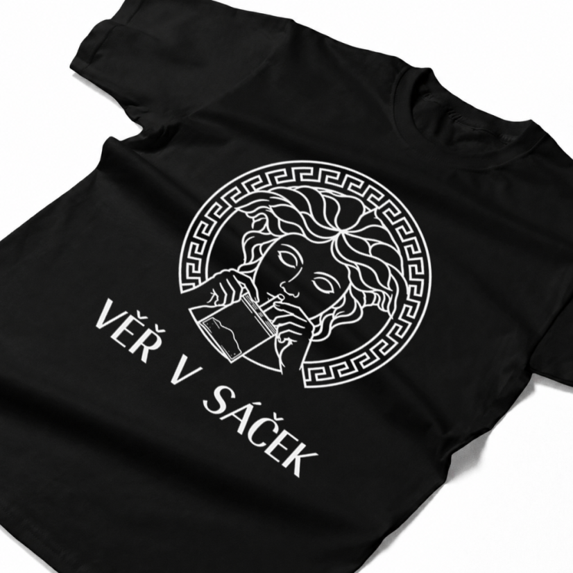 Triko VĚŘ V SÁČEK black